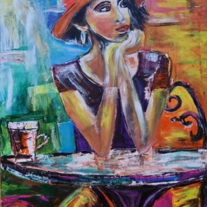 Acrylbild auf Leinwand im Cafe