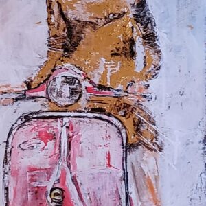 Acrylbild, Goldfolie , gespachtelt